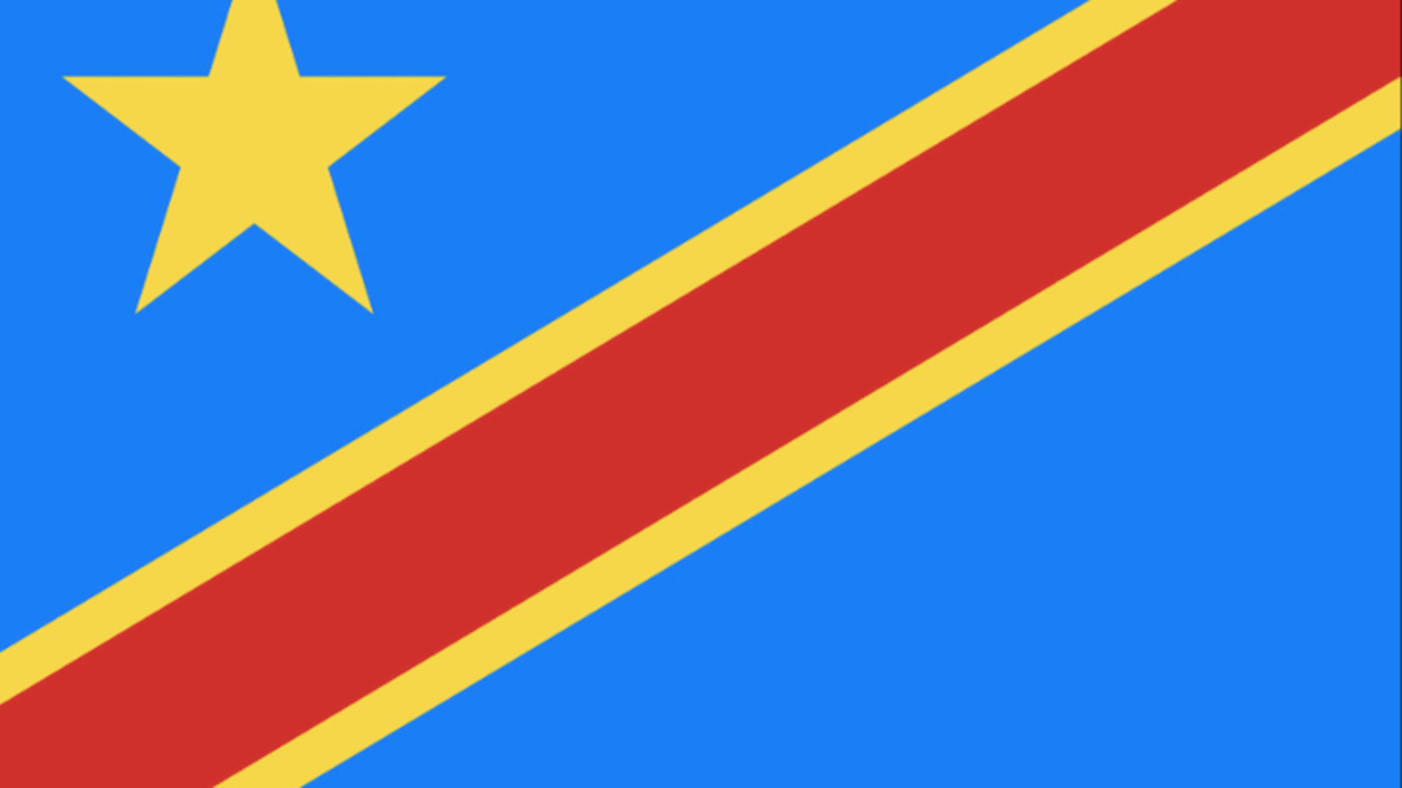 Rep&uacute;blica Democr&aacute;tica del Congo Bandera. / ONU