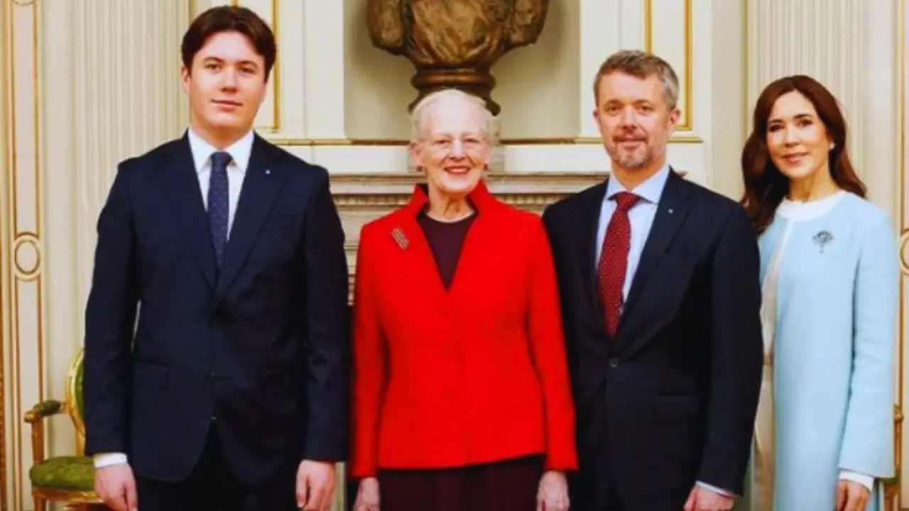 Pr&iacute;ncipe Christian, la reina Margarita II, el pr&iacute;ncipe Federico y la princesa Mary. / @detdanskekongehus.