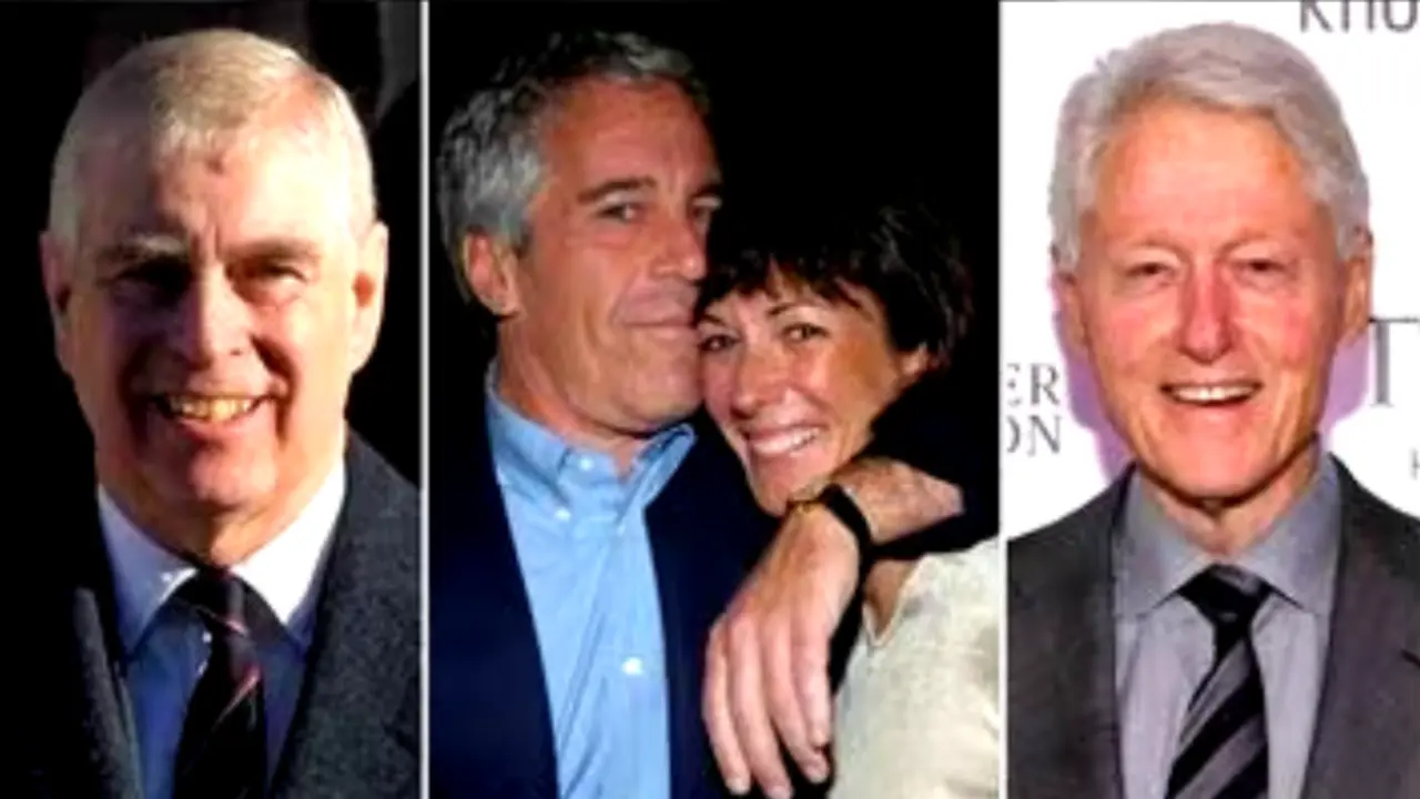 Pr&iacute;ncipe Andr&eacute;s, Jeffrey Epstein, Ghislaine Maxwell y Bill Clinton. / RR SS