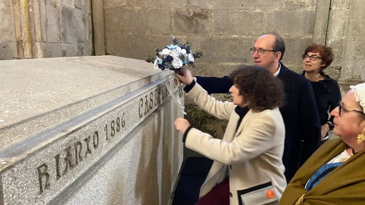 Goretti Sanmart&iacute;n en la conmemoración del 74&ordm; aniversario del fallecimiento de Castelao. / Xurxo Lobato