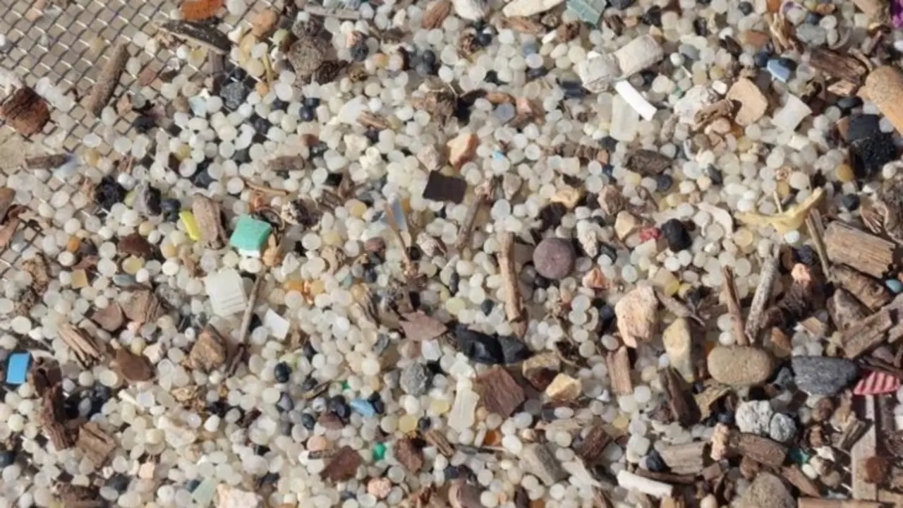 Pellets de micropl&aacute;sticos en Tarragona. / RR SS.