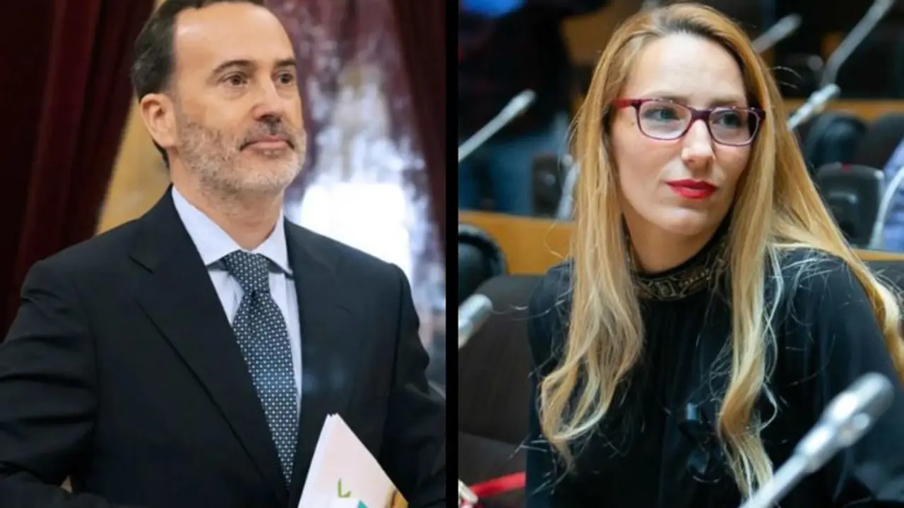 Gabriel Le Senne, presidente del Parlamento; y Patricia de las Heras, presidenta insular del partido. / RR SS.