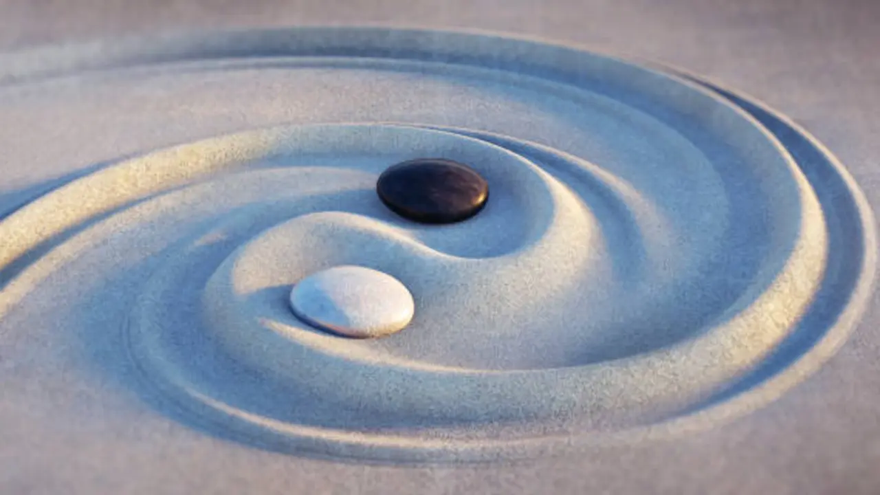Japanese Rock Garden, Rock Garden, Summer, Yin Yang Symbol, Nature, tranquility