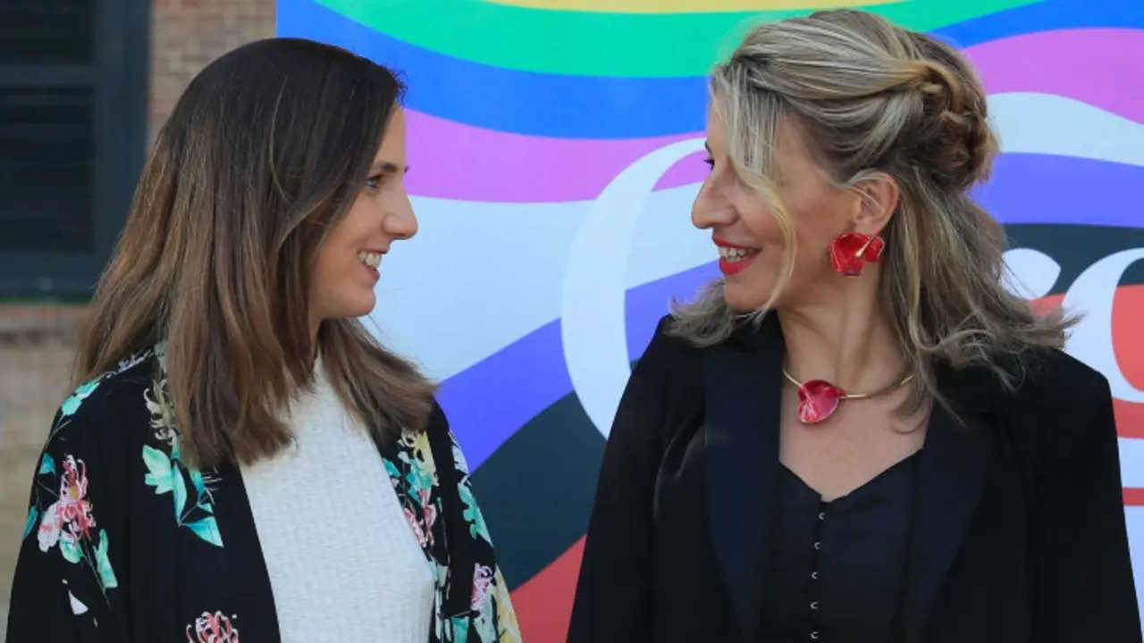 Ione Belarra, l&iacute;der de Podemos, y Yolanda D&iacute;az, l&iacute;der de Sumar. / RR.SS