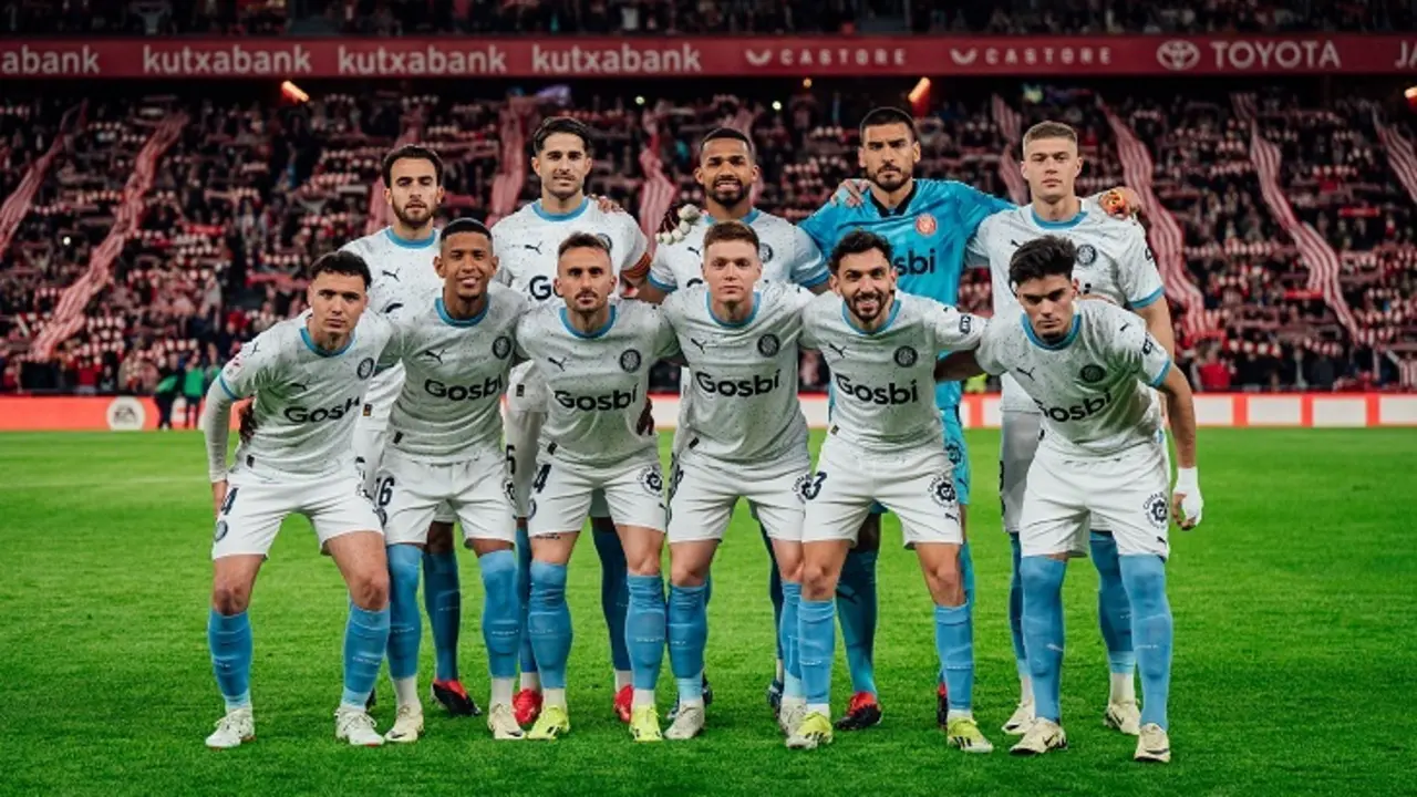 Equipo del Girona FC en su visita al Athletic Club de Bilbao. @girona
