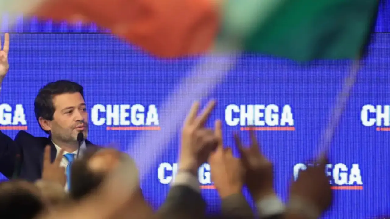 Andr&eacute; Ventura, l&iacute;der de Chega en Portugal. / RR.SS
