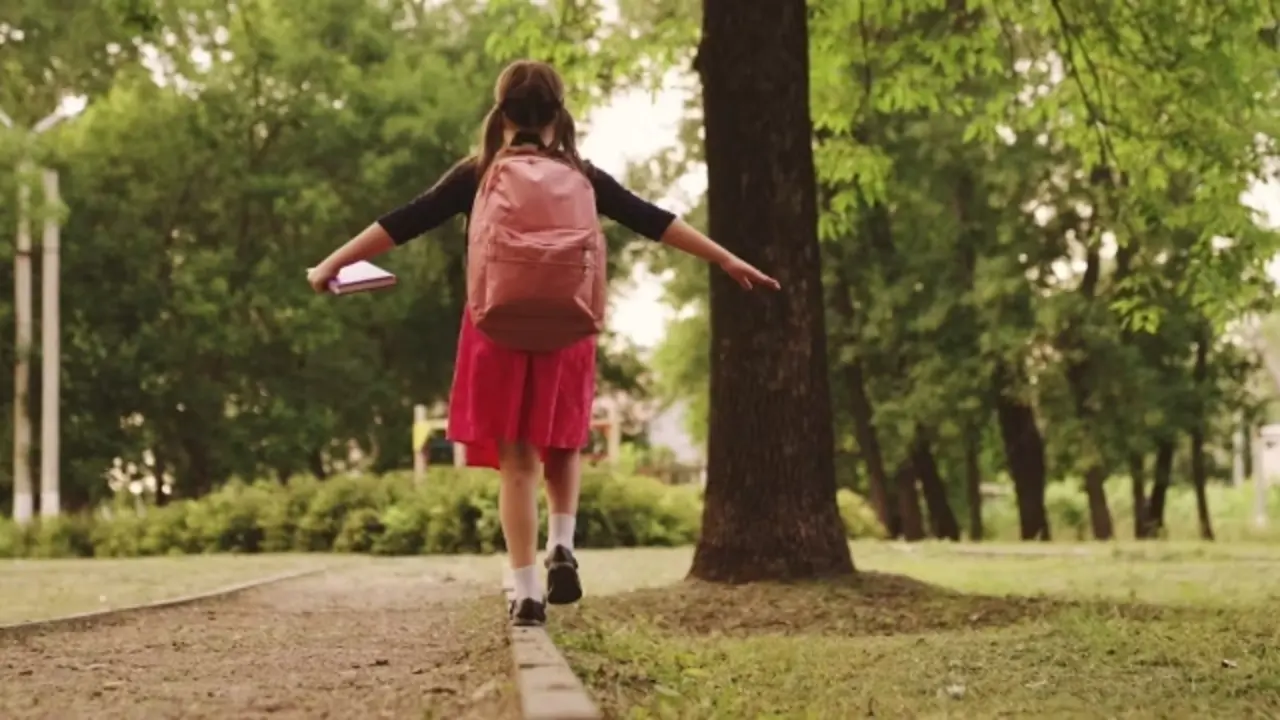 Ni&ntilde;a caminando hacia la escuela. / RR SS.