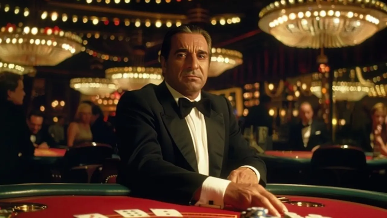 Hombre en un casino.