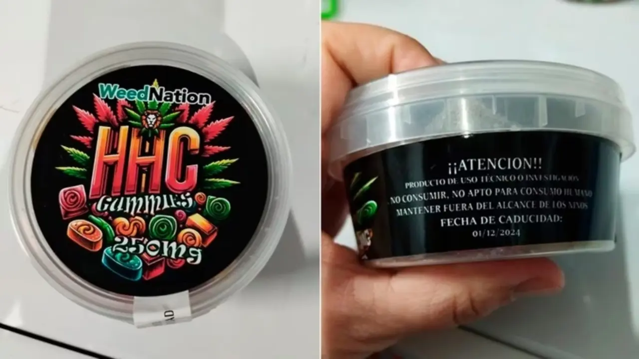 Paquete de gominolas con hexahidrocannabinol retirado del mercado tras la intoxicaci&oacute;n de dos personas en Madrid. / AESAN.