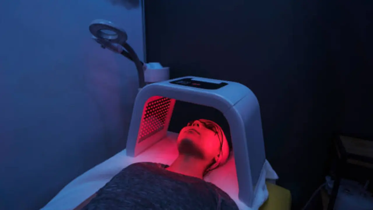 Una paciente se somete a una sesi&oacute;n de luminoterapia, que no cuenta con evidencia para ser recomendada, seg&uacute;n Sanidad. / RR SS.