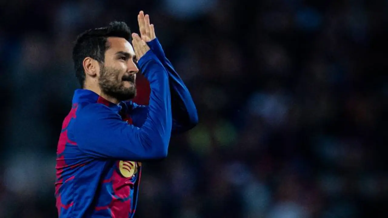 Gundogan durante el calentamiento antes del inicio del partido. / @fcbarcelona