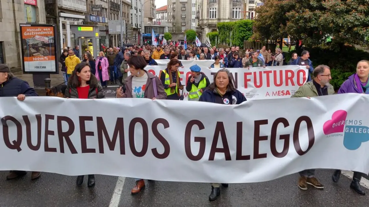 Manifestaci&oacute;n en defensa do galego. / @anaponton