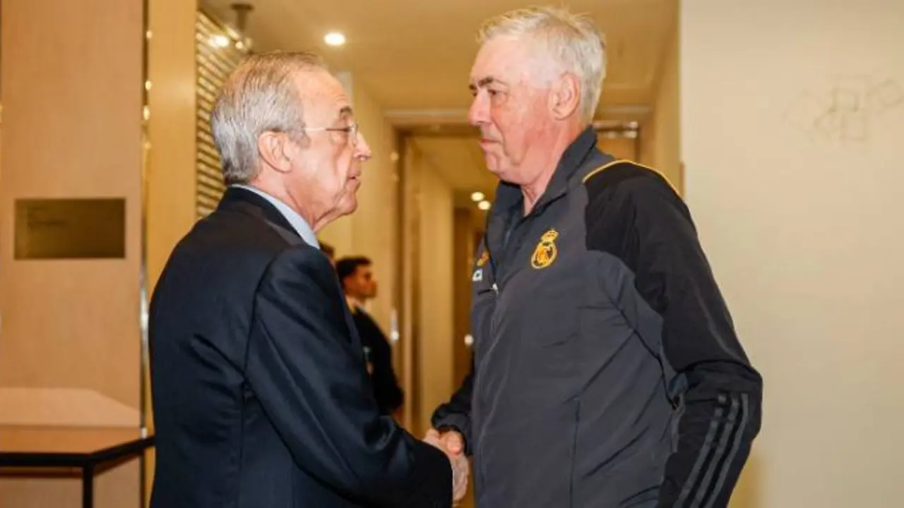 Florentino P&eacute;rez y Carlo Ancelotti, presidente y entrenador del Real Madrid. /  @realmadrid