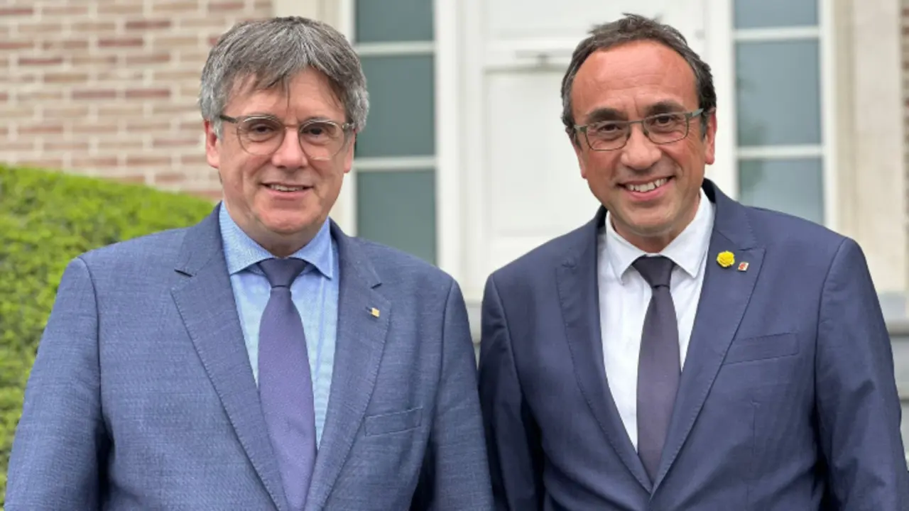 Carles Puigdemont y Josep Rull en B&eacute;lgica. / @joseprull