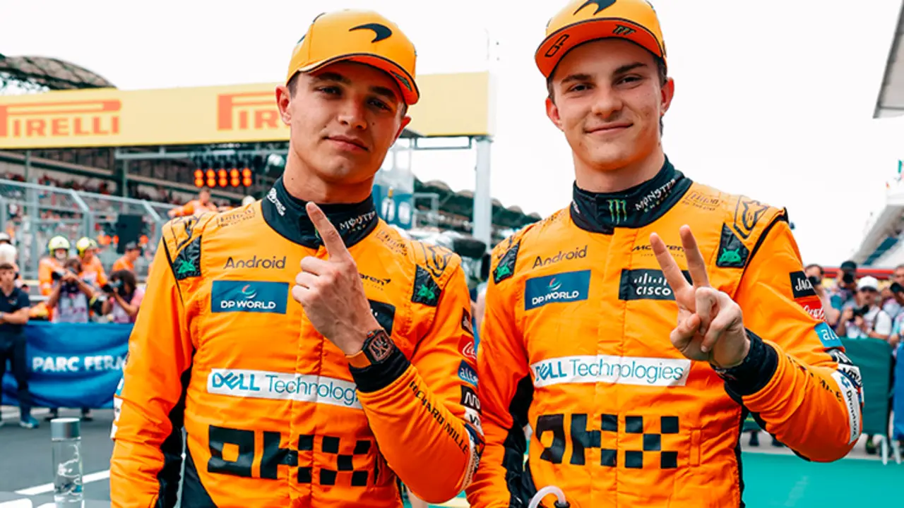 Lando Norris y Oscar Piastri ocupan la primera fila del GP de Hungr&iacute;a. / @McLaren