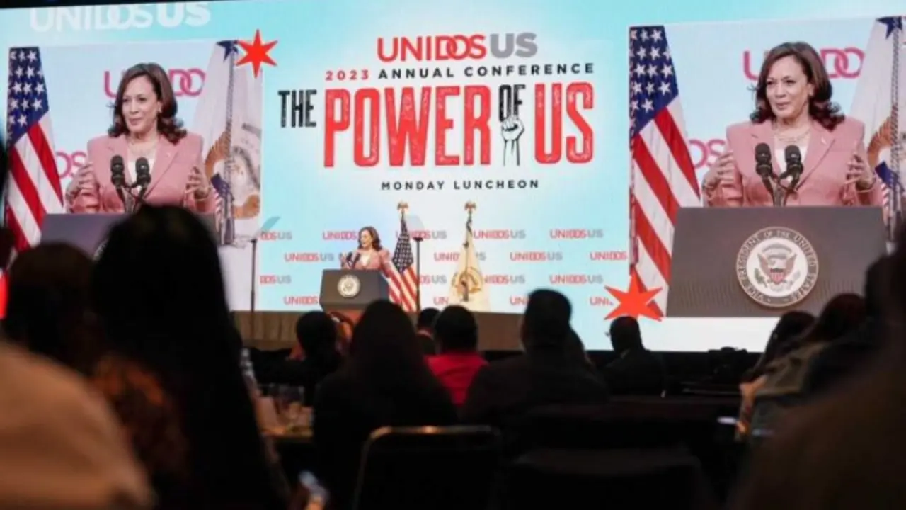 Kamala Harris, vicepresidenta de EE UU y candidata dem&oacute;crata a la presidencia. / RR.SS.