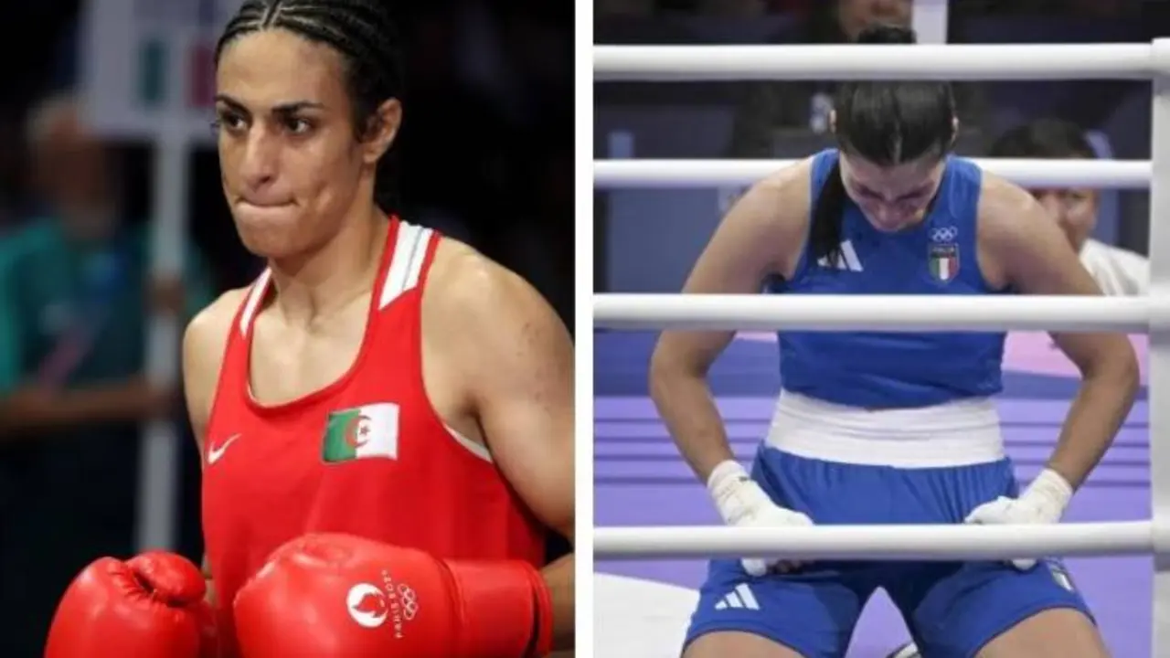 Imane Khelif  y Angela Carini deportistas ol&iacute;mpicas en Par&iacute;s 2024. /  Composici&oacute;n
