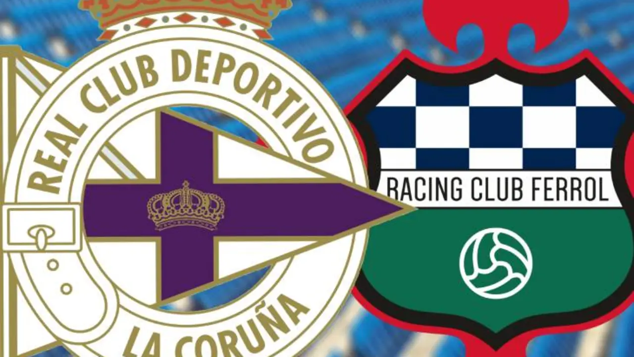 Escudos del Deportivo de La Coru&ntilde;a y el Racing de Ferrol. /   Composici&oacute;n