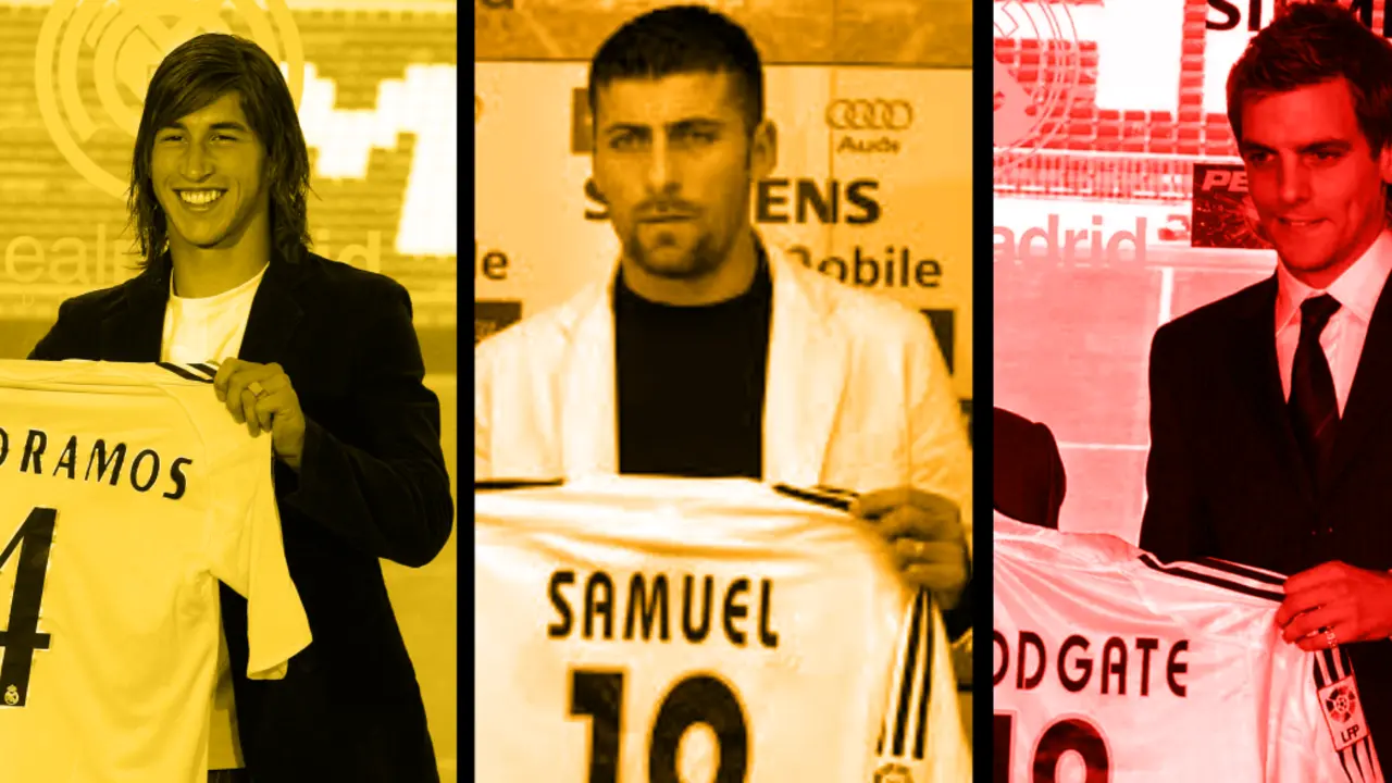 Sergio Ramos, Walter Samuel y Jonathan Woodgate o el bueno, el feo y el malo. /  Composici&oacute;n