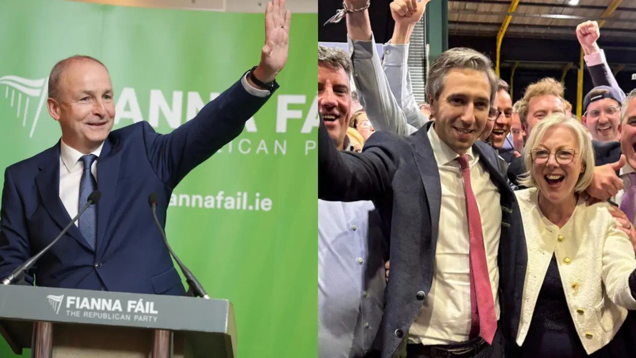 Miche&aacute;l Martin (Fianna F&aacute;il) y Simon Harris (Fine Gael). /Mundiario
