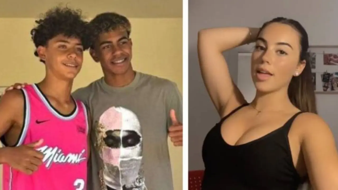 Cristiano Ronaldo Jr. junto a Lamine Yamal y la foto de &Aacute;lex Padilla. /  Composici&oacute;n