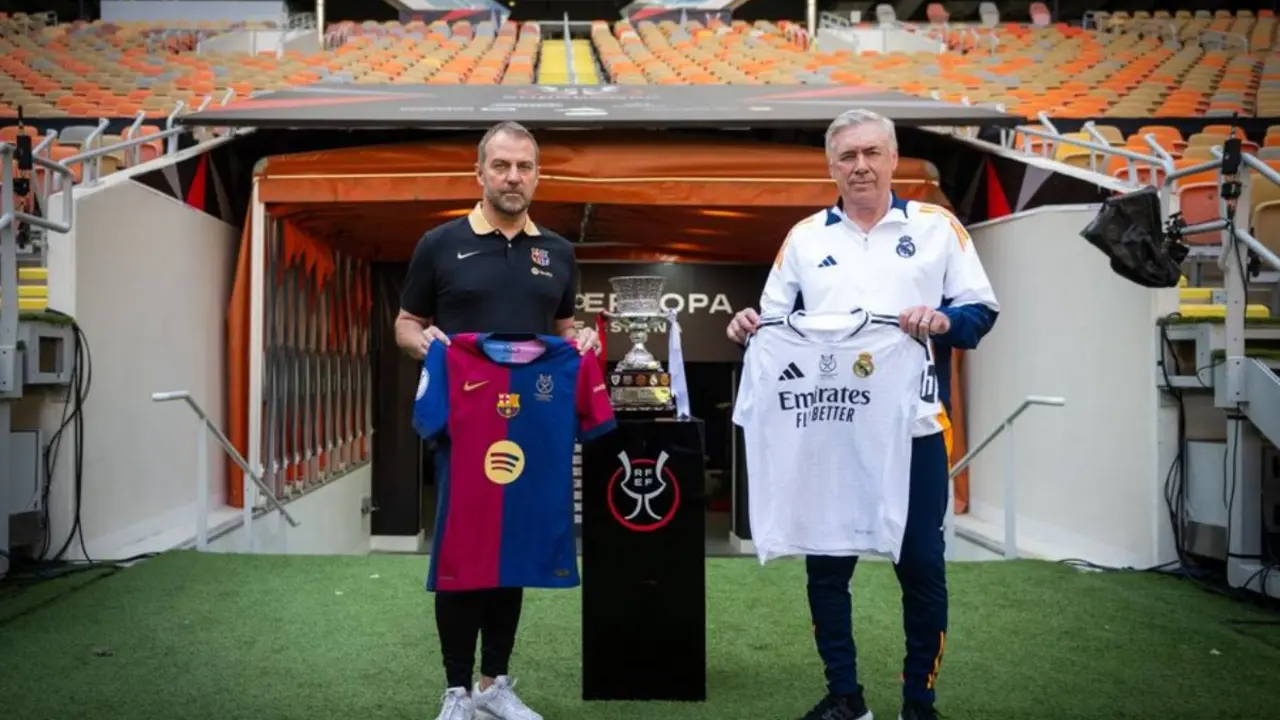 Hansi Flick y Carlo Ancelotti. /  @fcbarcelona