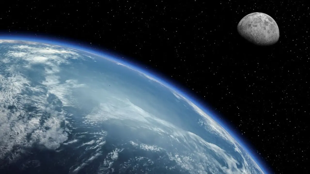 Vista de la Luna con la Tierra en primer plano. / NASA/ Centro de vuelo espacial Goddard