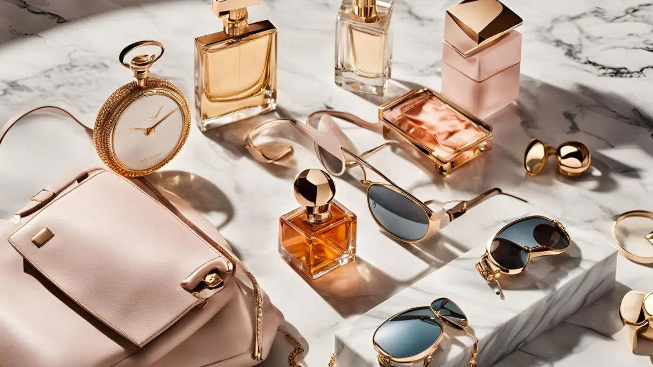 Una composici&oacute;n con perfumes, relojes, gafas de sol y bolsos. / MundiStyle.