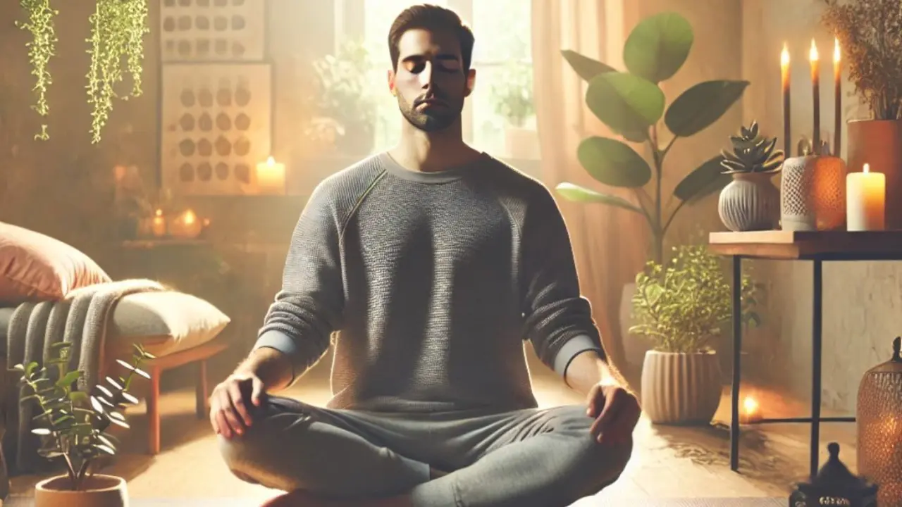 Un hombre practicando meditaci&oacute;n. / MundiStyle.