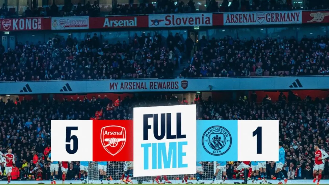 Marcador final del partido entre el Arsenal y el Manchester City. /  @mancity
