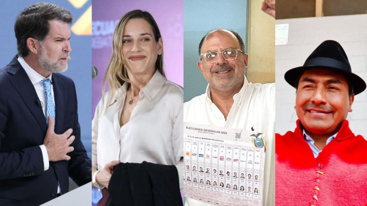 Francesco Tabacchi, Andrea Gonz&aacute;lez Nader, Henry Konfle y Leonidas Iza, candidatos en Ecuador. / Mundiario