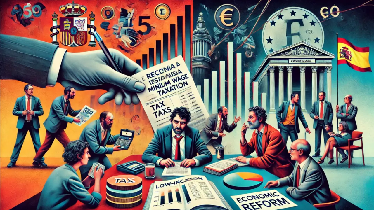 Una ilustración relativa a la reforma fiscal pendiente en España. / Mundiario