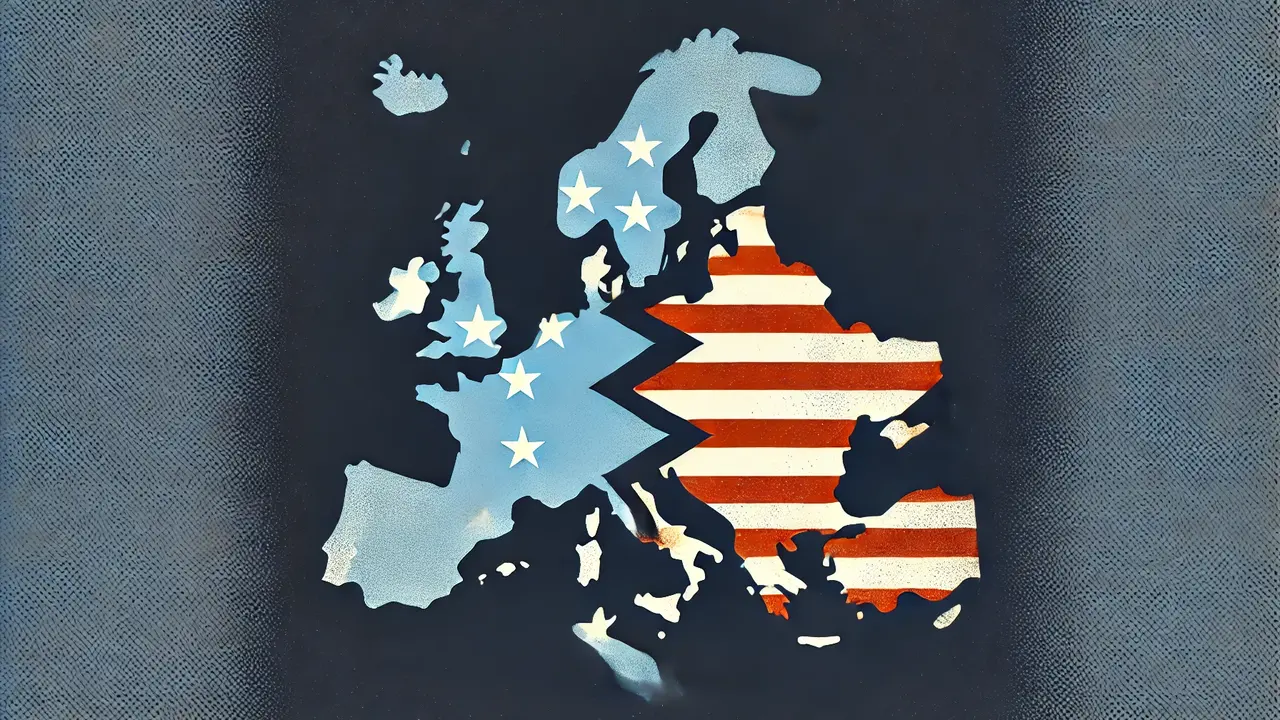 Una ilustraci&oacute;n que evoca la  advertencia de Europa a Estados Unidos. / Mundiario