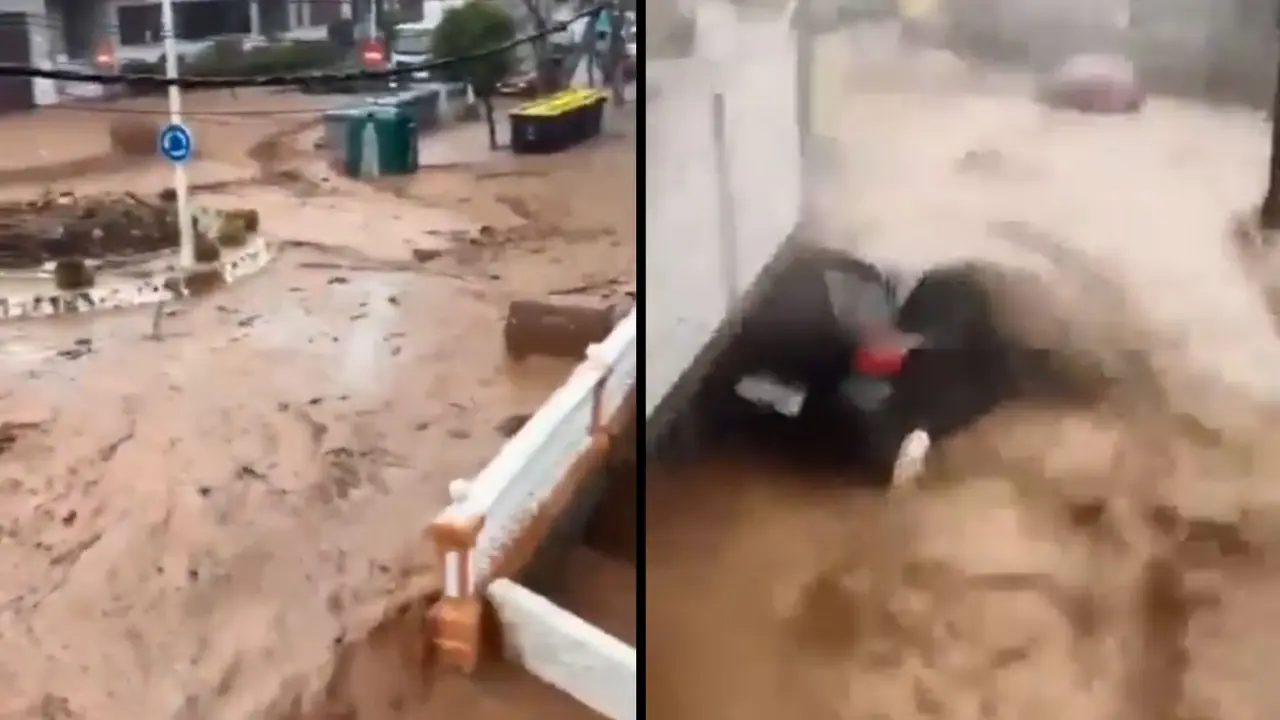 Intensas lluvias inundan Gran Canaria. / X.