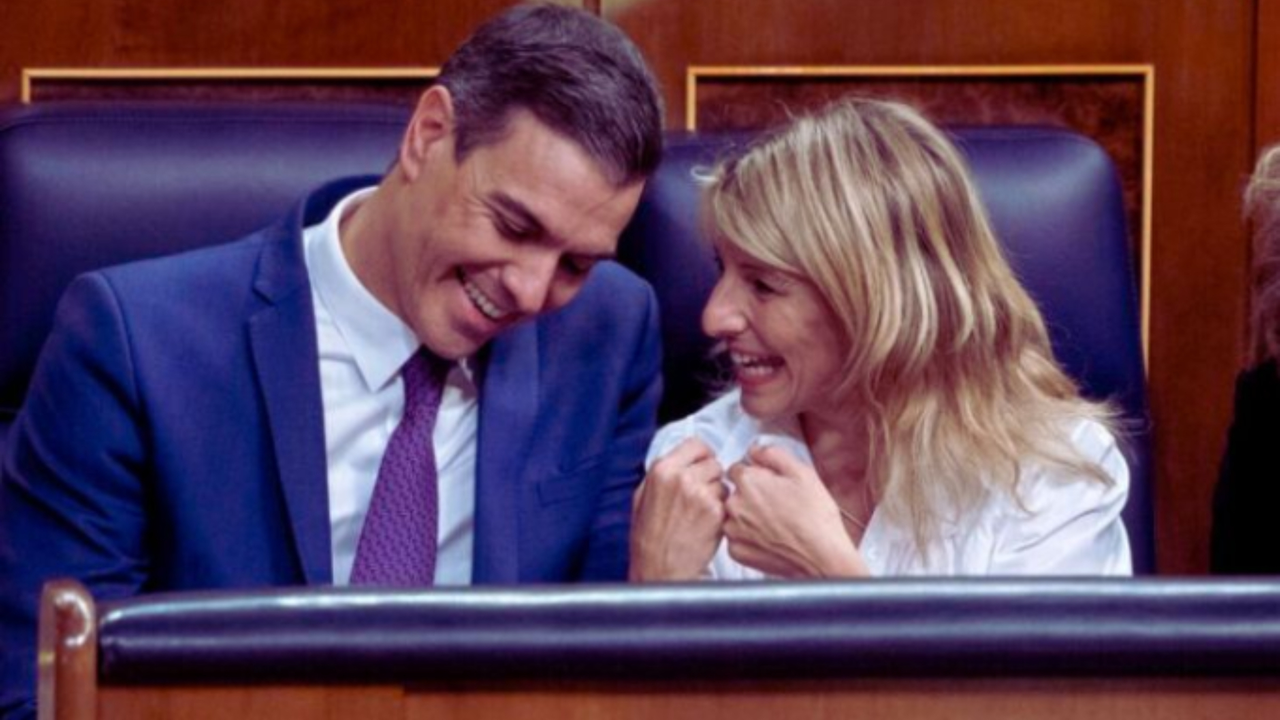 Pedro S&aacute;nchez, presidente de Gobierno, y Yolanda D&iacute;az, l&iacute;der de Sumar. / RR SS