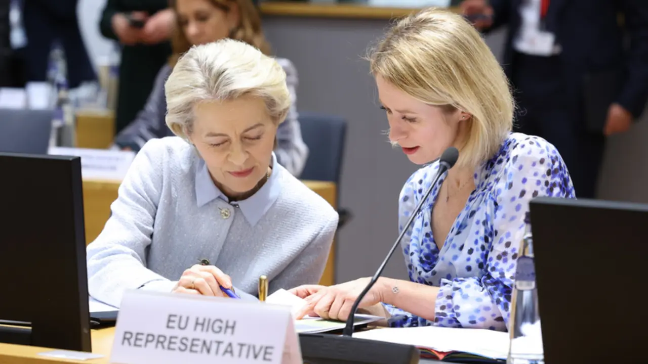 La presidenta de la Comisi&oacute;n Europea, Ursula von der Leyen y la jefa de la diplomacia europea, Kaja Kallas. / Consejo Europeo