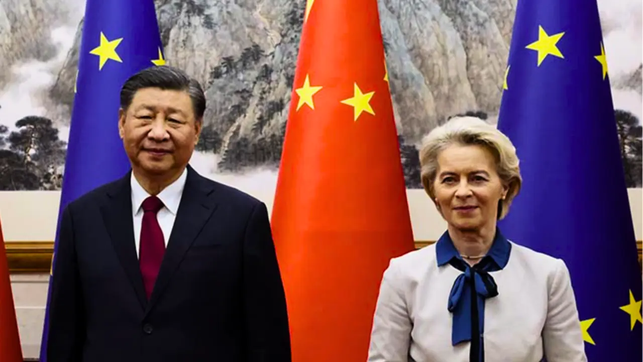 El presidente de China, Xi Jinping; y la presidenta de la Comisi&oacute;n Europea, Ursula Von der Leyen. / Consilium.europa.eu