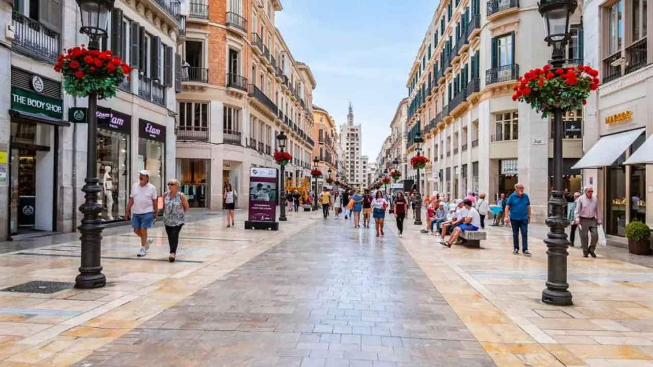 Turistas en M&aacute;laga. / RR. SS.