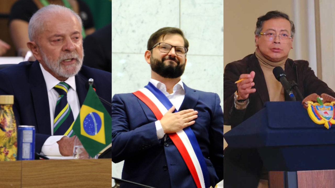 Luiz In&aacute;cio Lula da Silva, Brasil; Gabriel Boric, Chile y Gustavo Petro, Colombia. / Mundiario