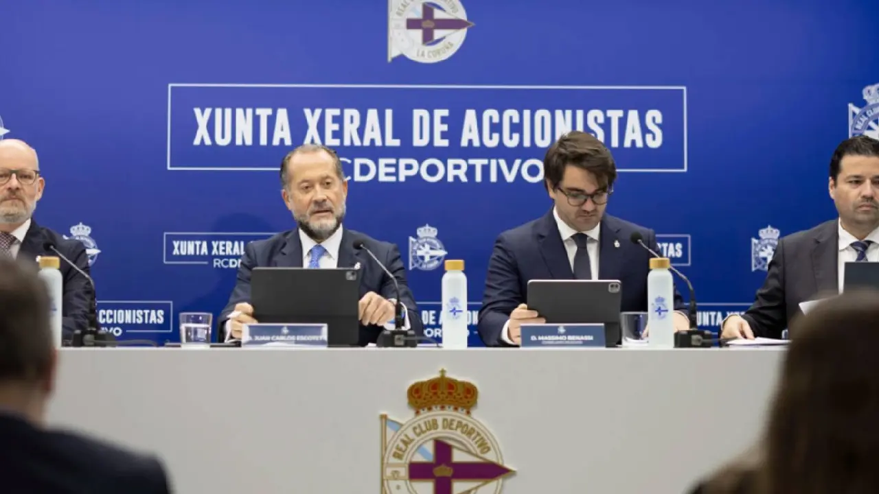 Junta del Deportivo de La Coruña bajo la presidencia de Juan Carlos Escotet. / Mundiario