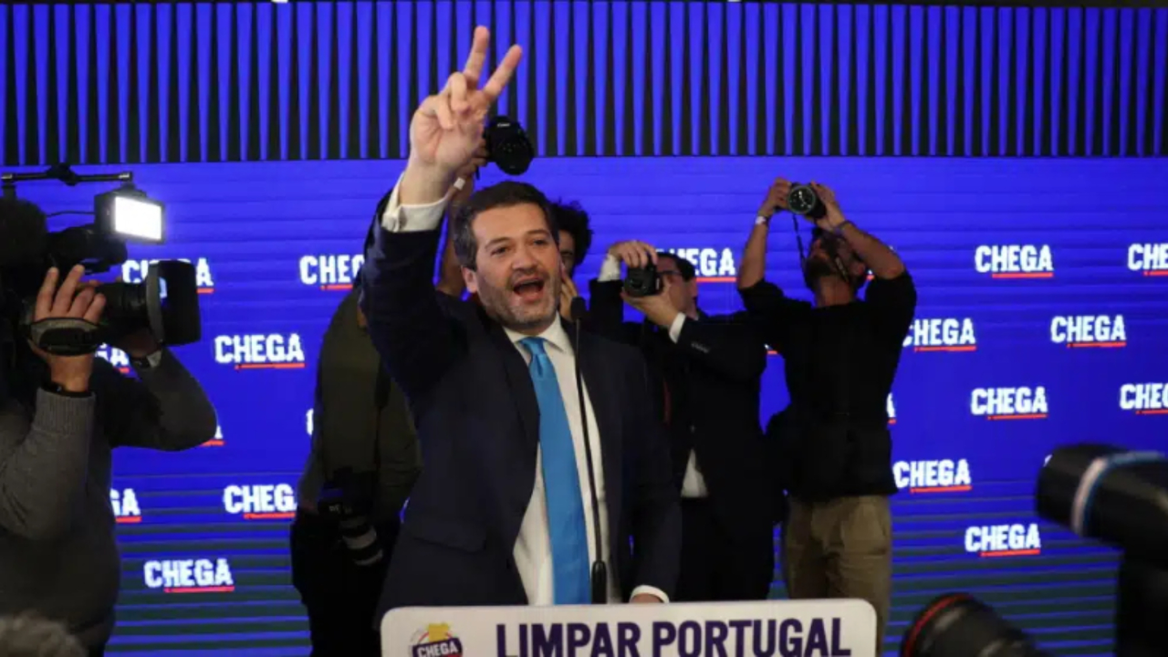 Andr&eacute; Ventura, l&iacute;der de Chega en Portugal. / RR.SS