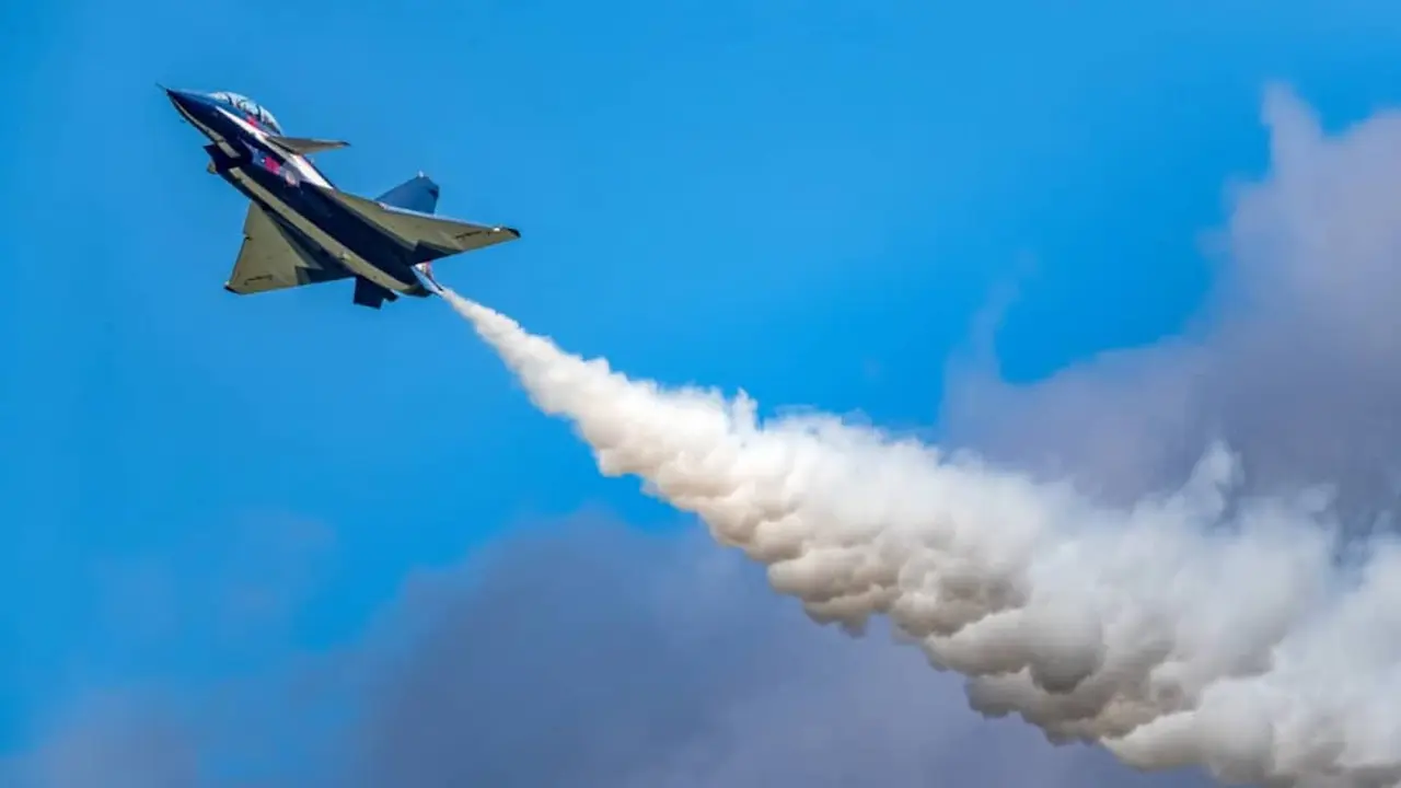 Avi&oacute;n Dassault Rafale, de fabricaci&oacute;n francesa, perteneciente a India. / Archivo del autor.