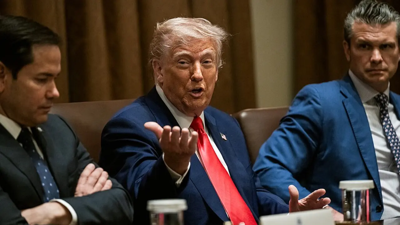 El secretario de Estado, Marco Rubio, el presidente de EE UU, Donald Trump y el secretario de Defensa Pete Hegseth. / White House