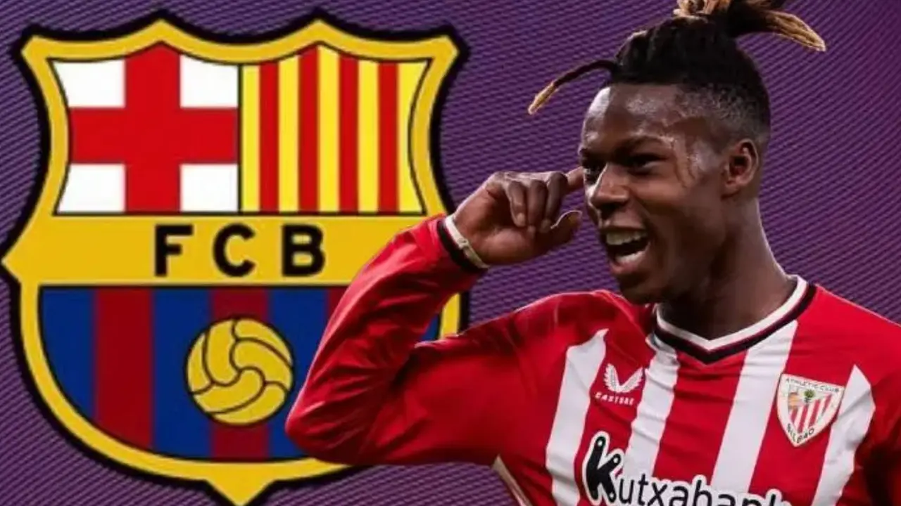 Nico Williams, jugador del Athletic Club y objetivo del FC Barcelona. / Composici&oacute;n
