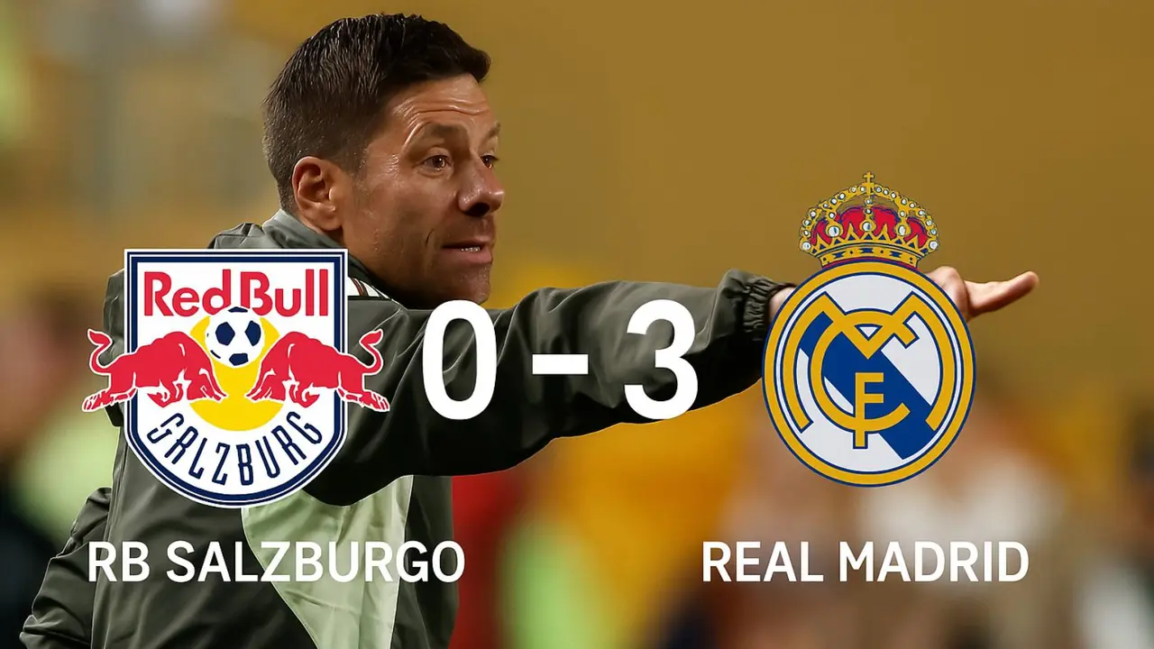 Xabi Alonso y el resultado del partido del Real Madrid ante el RB Salzburgo. /   www.realmadrid.com