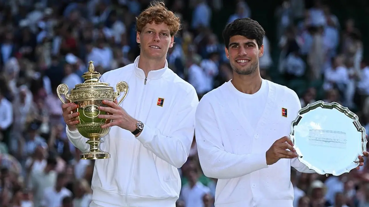 Jannik Sinner y Carlos Alcaraz. /  Instagram: wimbledon