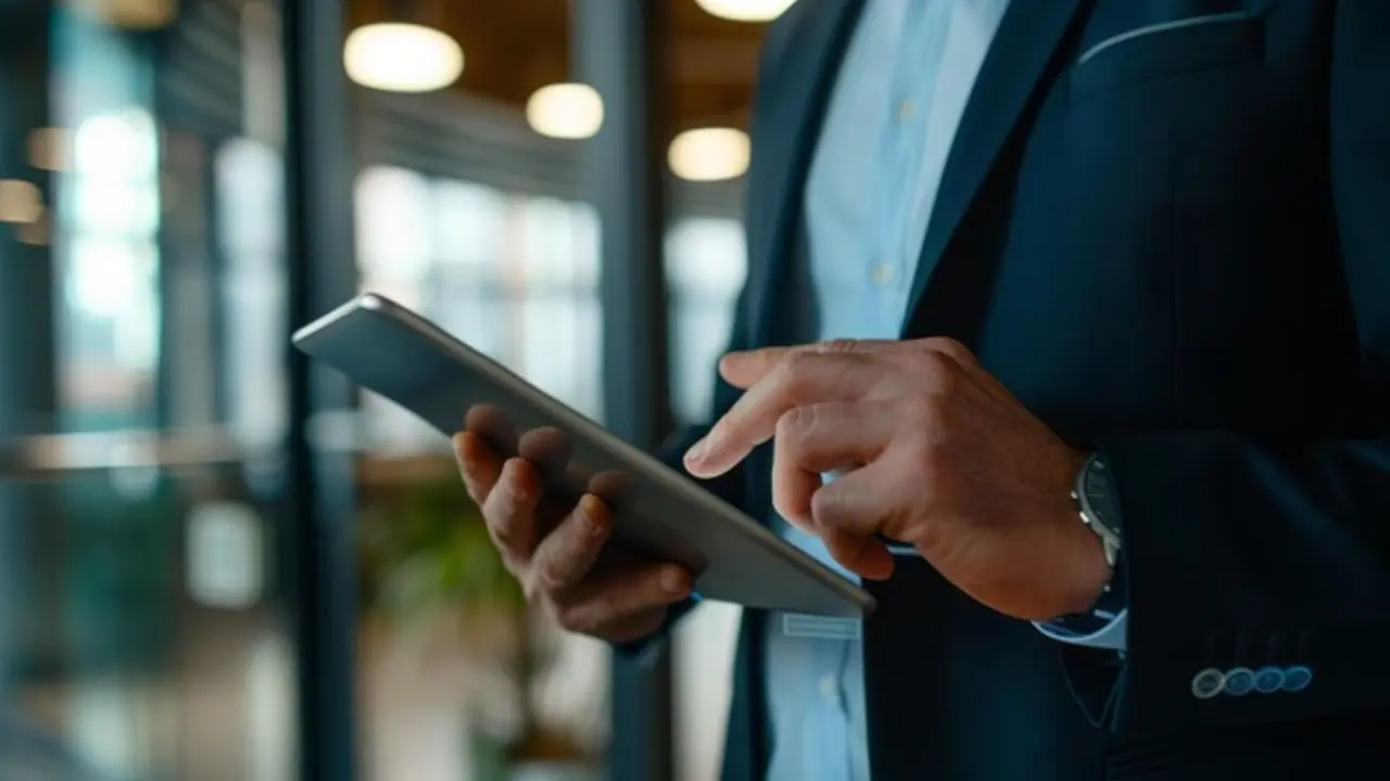 Un hombre manejando una tablet. / Cedida.
