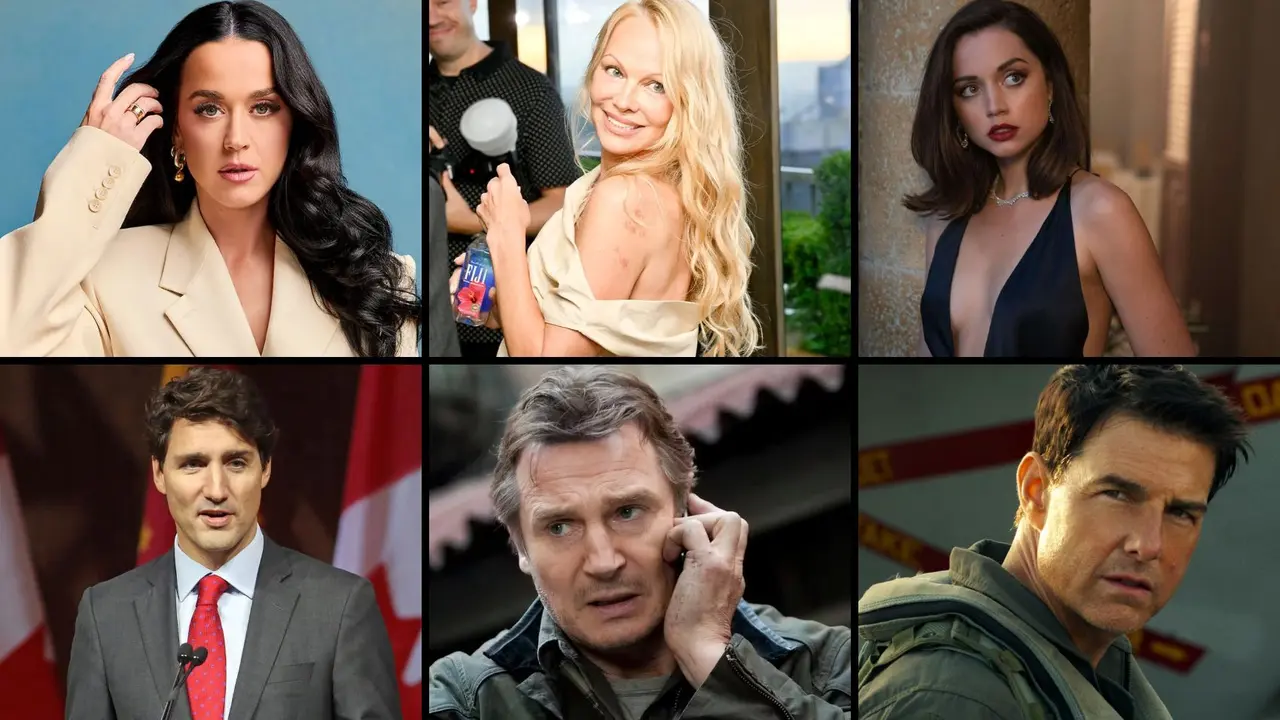 Katy Perry, Justin Trudeau, Pamela Anderson, Liam Neeson, Ana de Armas y Tom Cruise. / RR SS.