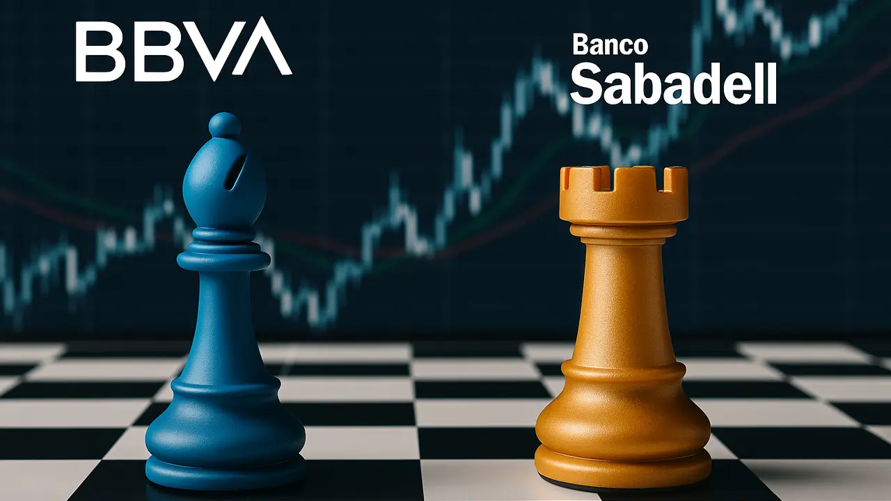 Confrontaci&oacute;n financiera en ajedrez entre BBVA y el Banco Sabadell. / Mundiario.