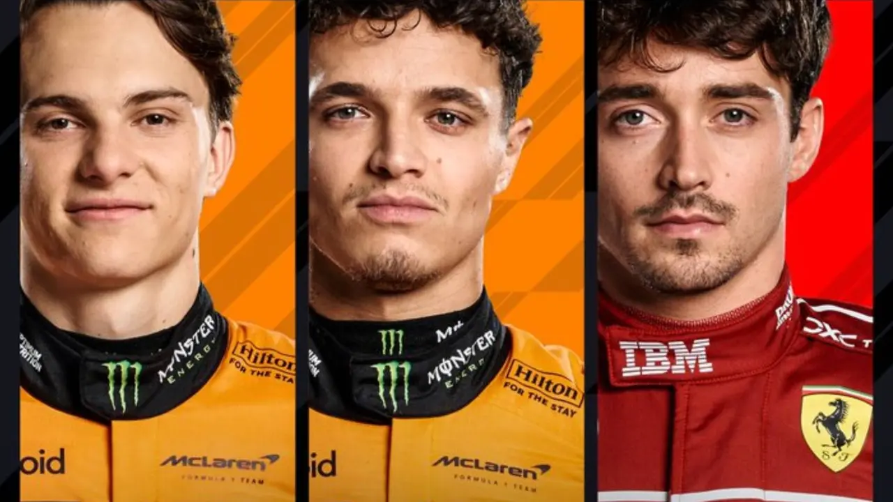 Lando Norris, Oscar Piastri y Charles Leclerc. /  @f1